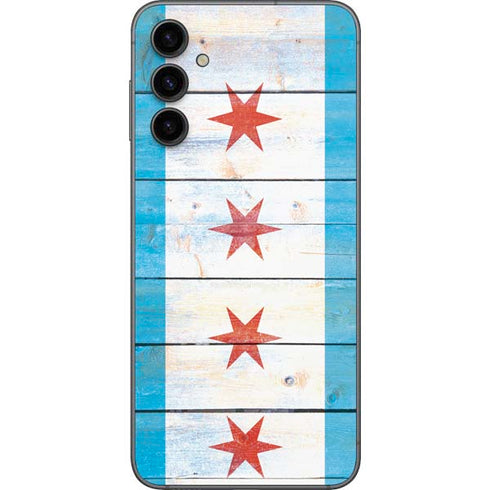Chicago Flag Light Wood Galaxy A14 5G Skin
